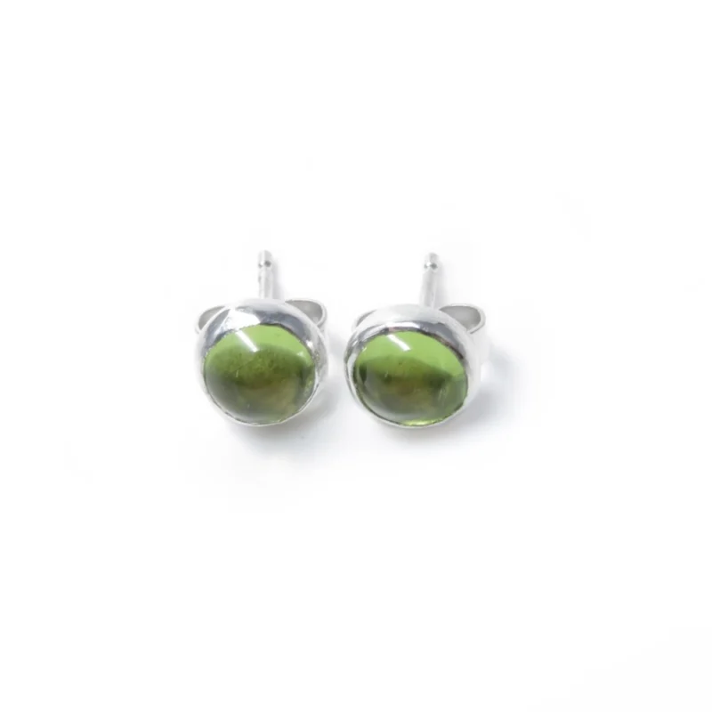 Sterling silver and 6mm Peridot earrings